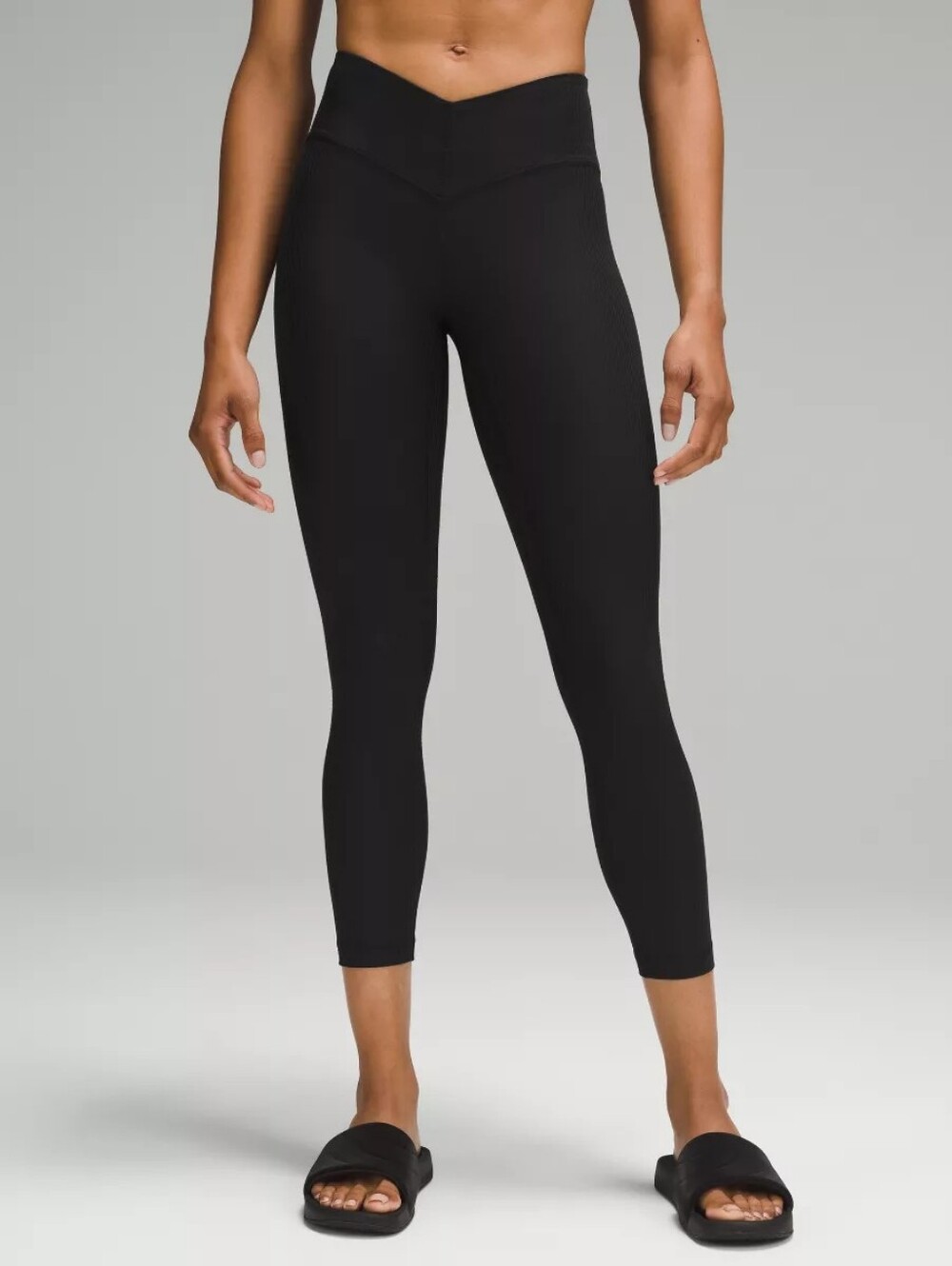 lululemon athletica V-Waist Yoga Tight 25" Grid Texture Black Leggings